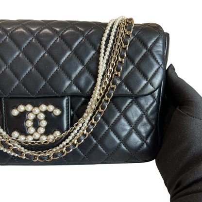 Westminster Flap Lambskin Black Pearl Strap