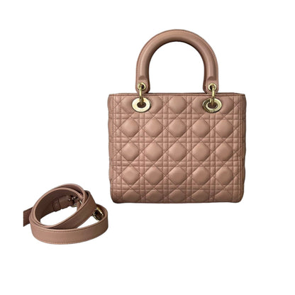 Lady Dior Lambskin Medium Beige GHW