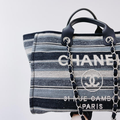 Striped Canvas Deauville Large Shopping Tote