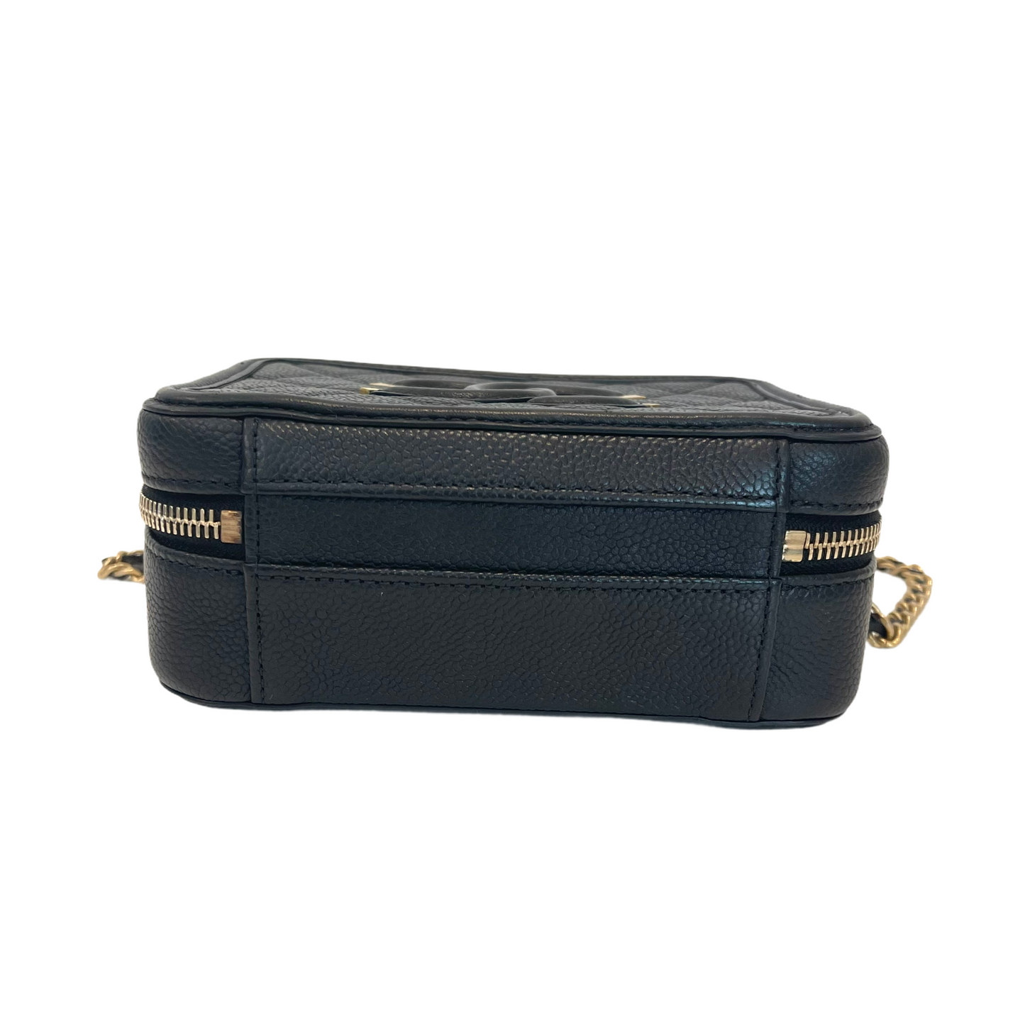 Filigree Vanity Case Caviar Small Black GHW