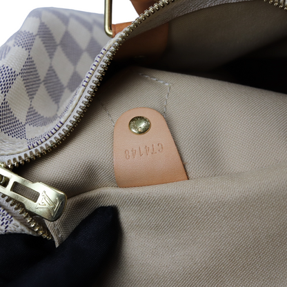 Louis-Vuitton Monogram Speedy Bandouliere 30 Damier Azure