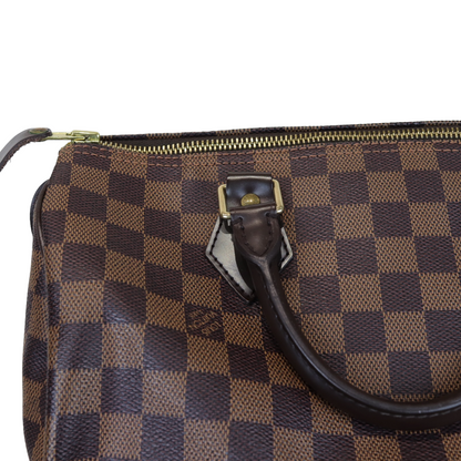 Louis-Vuitton Damier Ebene Speedy 30 Brown GHW