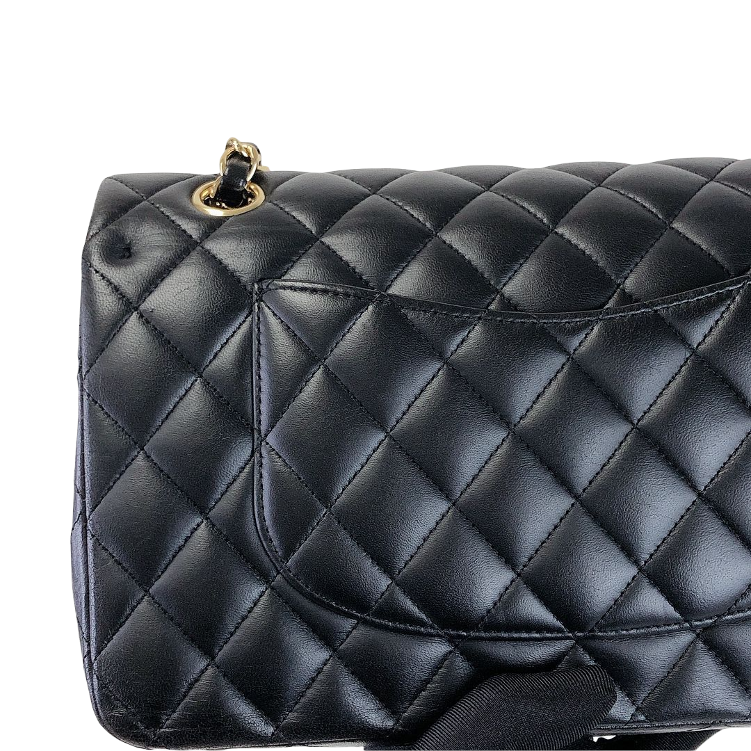 Classic Flap Black Medium Lambskin GHW