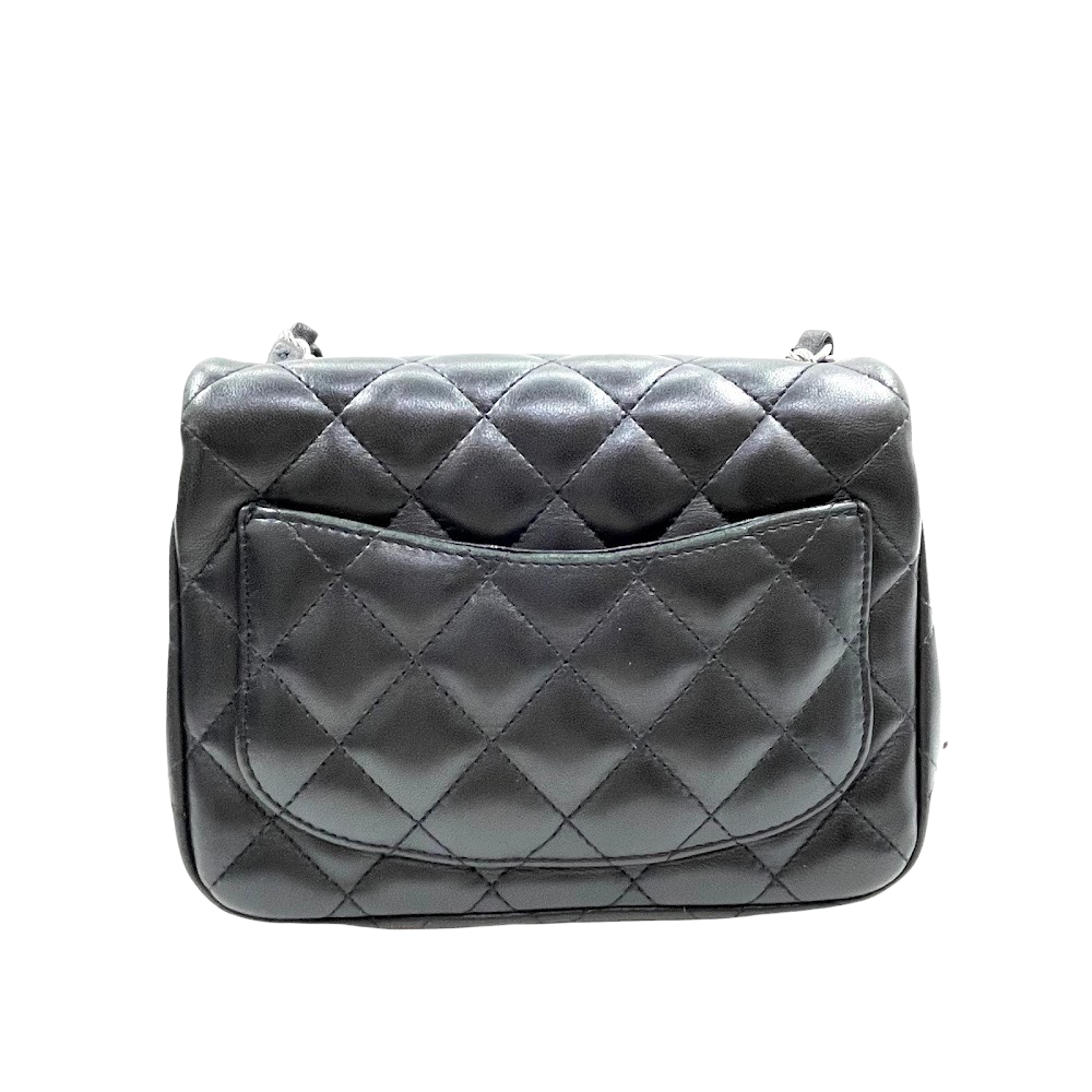 Classic Flap Square Mini Lambskin Black SHW