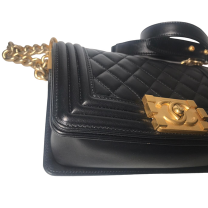 Small Boy Lambskin Black GHW