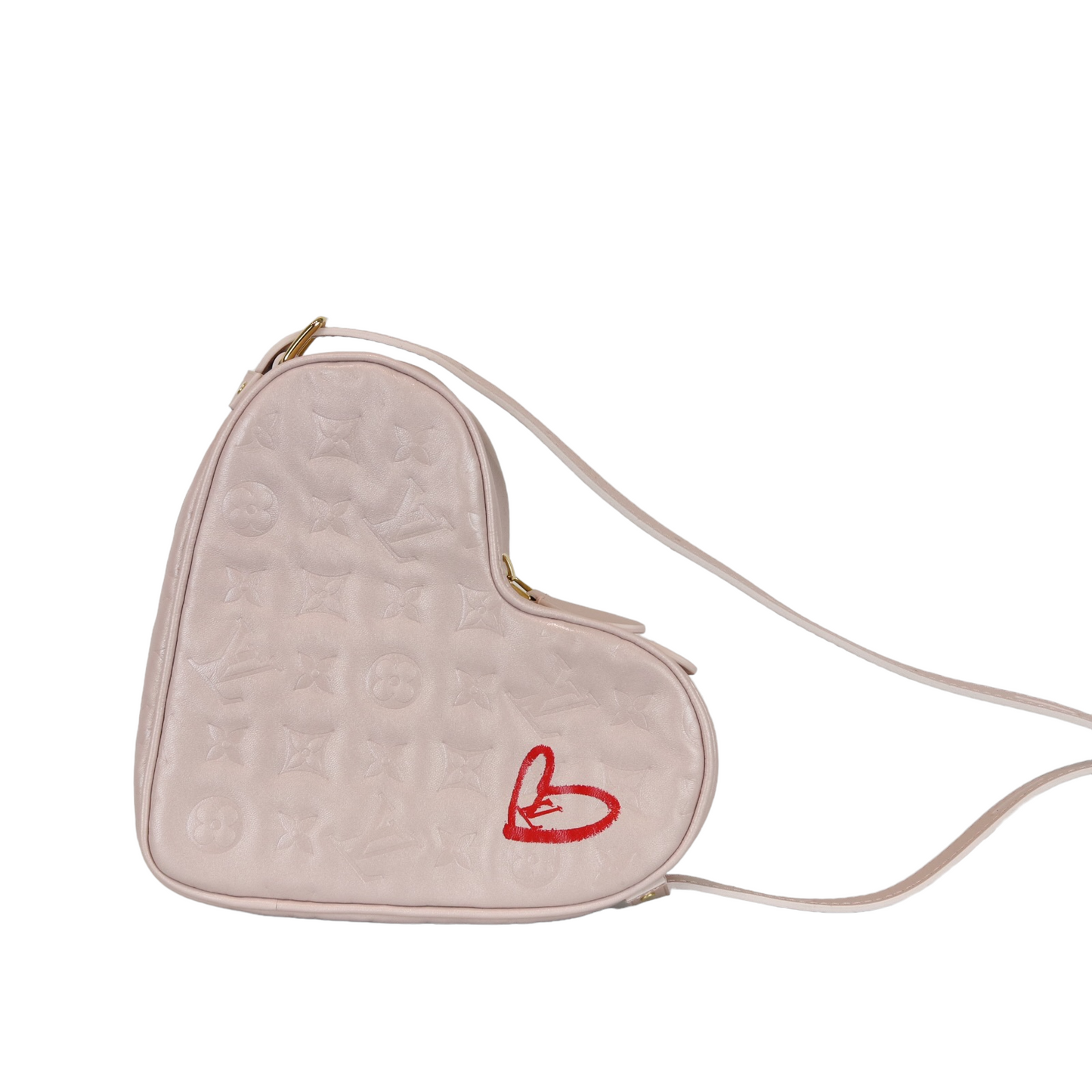 Louis-Vuitton Embossed Leather Sac Coeur Pink GHW