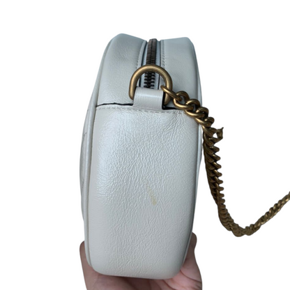 Gucci Marmont Round Mini Leather White GHW