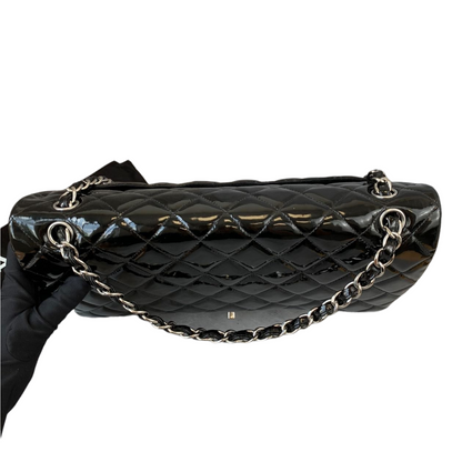 Classic Double Flap Maxi Patent Black SHW