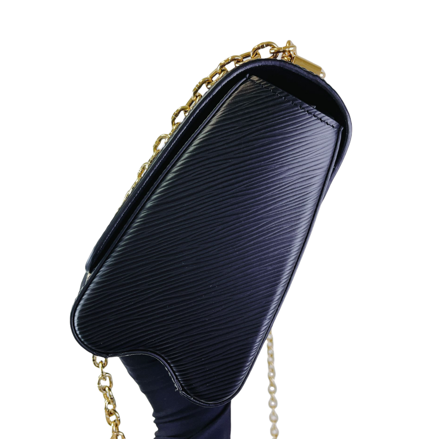 Louis-Vuitton Twist Epi Leather MM Black GHW