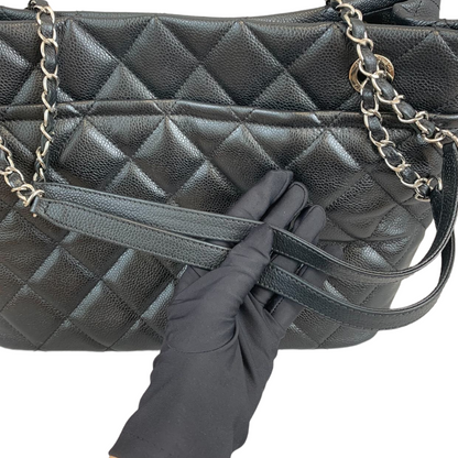Timeless CC Soft Shopping Tote Caviar Black SHW
