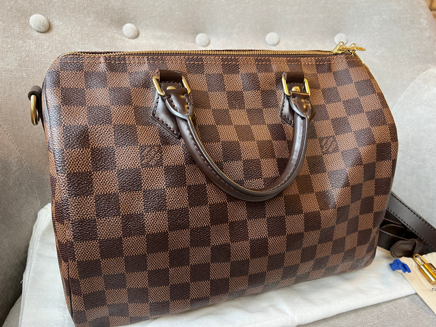 Louis Vuitton Speedy Bandouliere 30 Damier Ebene (RRP £1470)