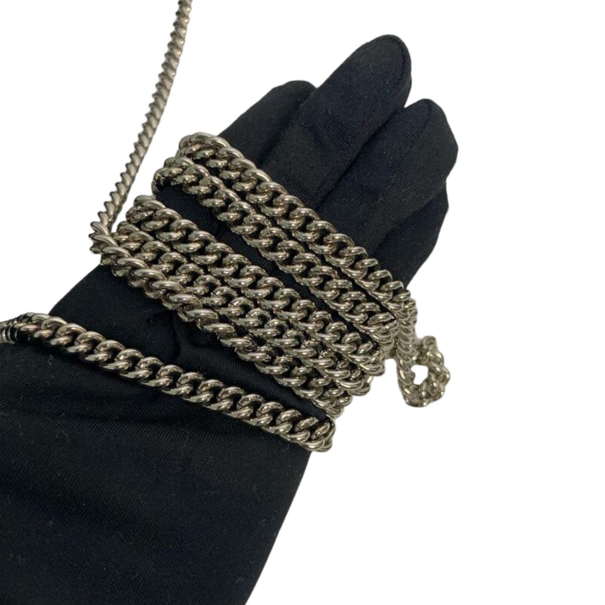 Louis-Vuitton Mylockme Chain Pochette Leather Black SHW
