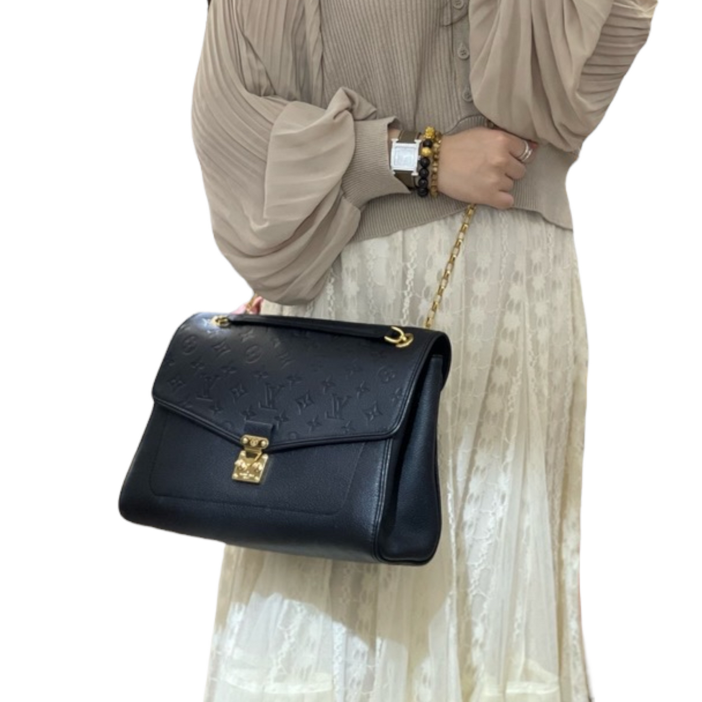 Louis-Vuitton Saint Germain MM Empreinte Black GHW