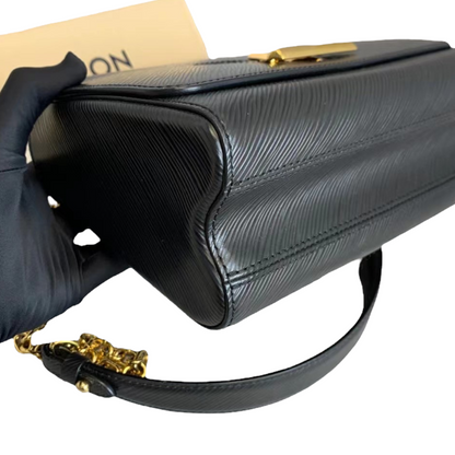 Louis-Vuitton Twist Lock Epi Leather MM Black GHW