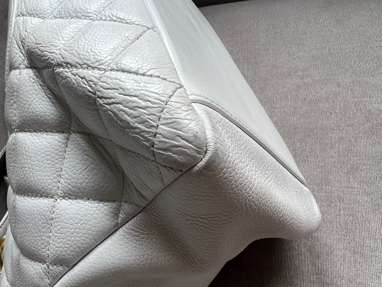 Chanel White Caviar Grand Shopper Tote (GST)