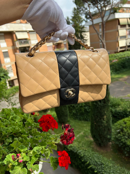 Chanel Classic Flap Beige & Black Medium