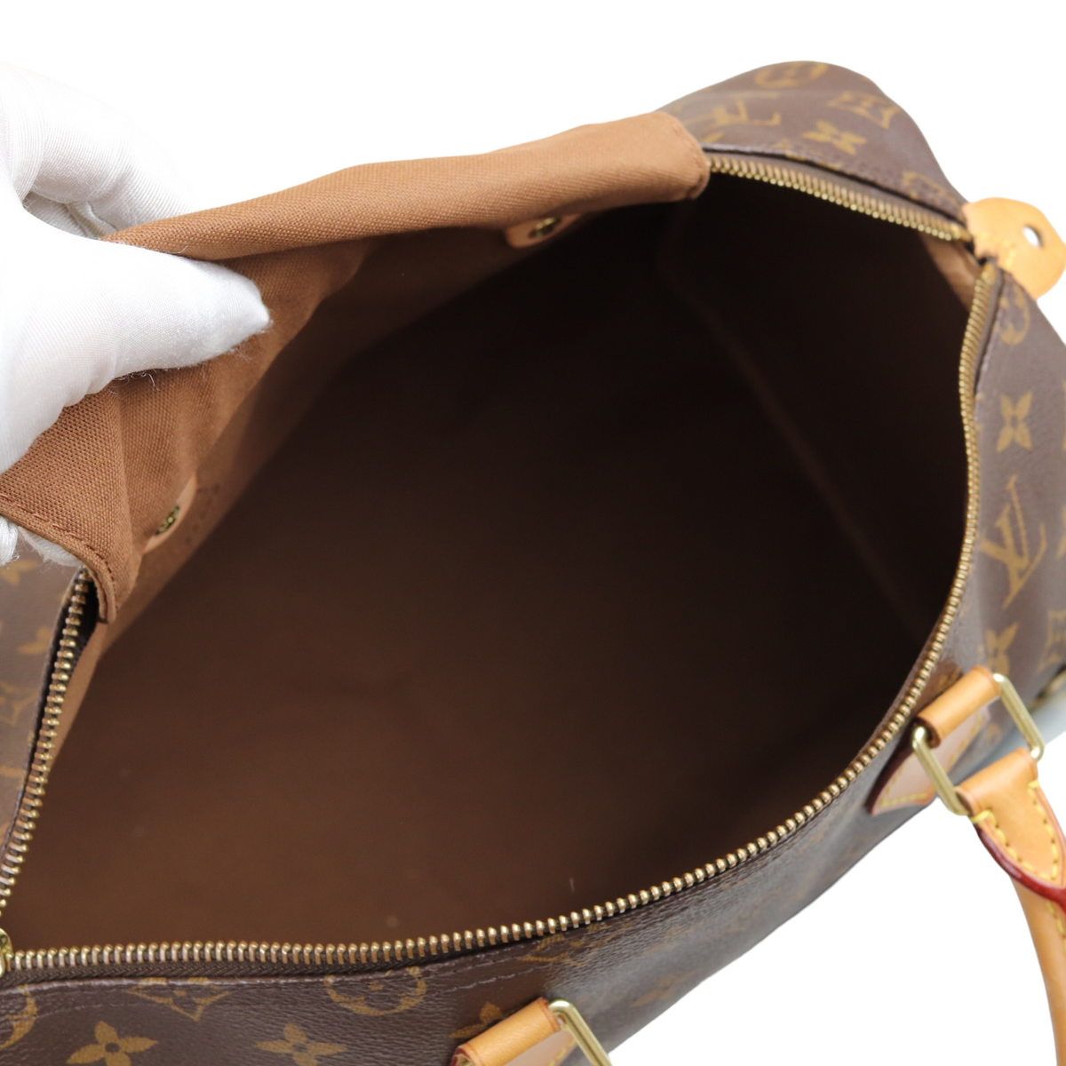 Louis-Vuitton Monogram Speedy 35 Brown GHW