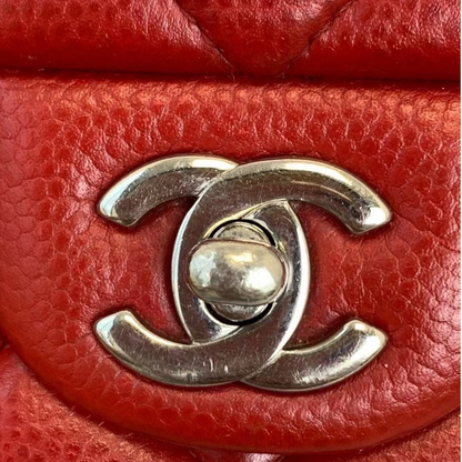 Timeless Clutch in Caviar Leather Red SHW