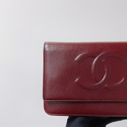 Timeless CC Wallet on Chain Burgundy