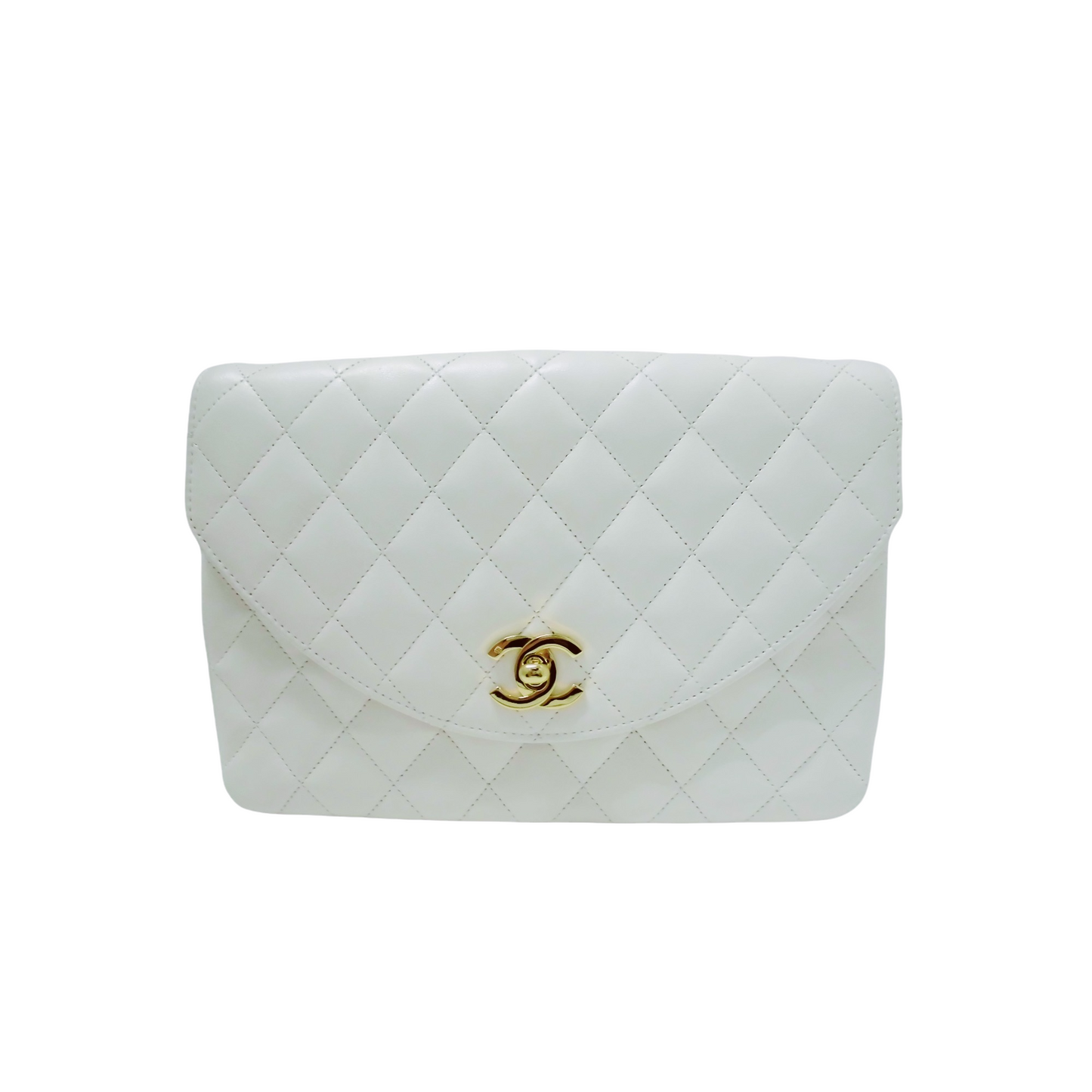 Vintage Flap Lambskin White Diana GHW