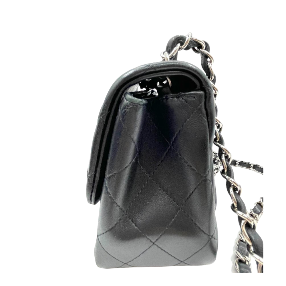 Classic Flap Square Mini Lambskin Black SHW