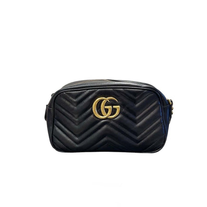 Gucci Marmont Leather Camera Small Black GHW