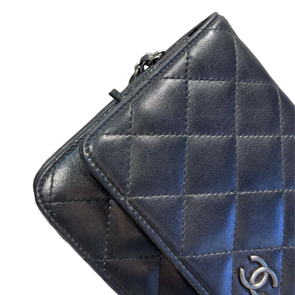 Classic Wallet on Chain Lambskin Black SHW