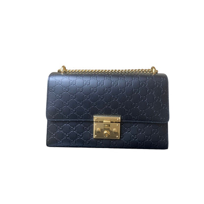 Gucci Padlock GG Embossed Medium Black GHW
