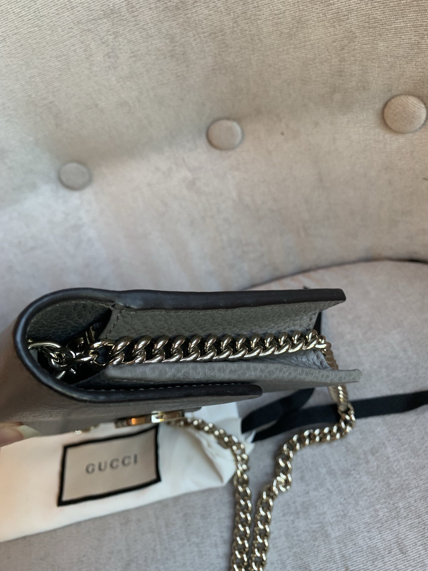 Gucci Dollar Grey Interlocking Chain Wallet