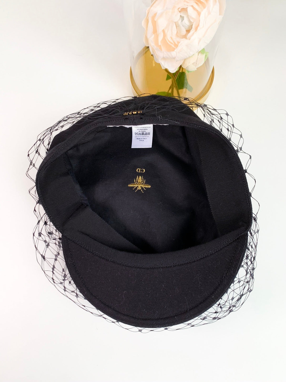 Dior Black Arty Veil Cotton Cap⁣⁣