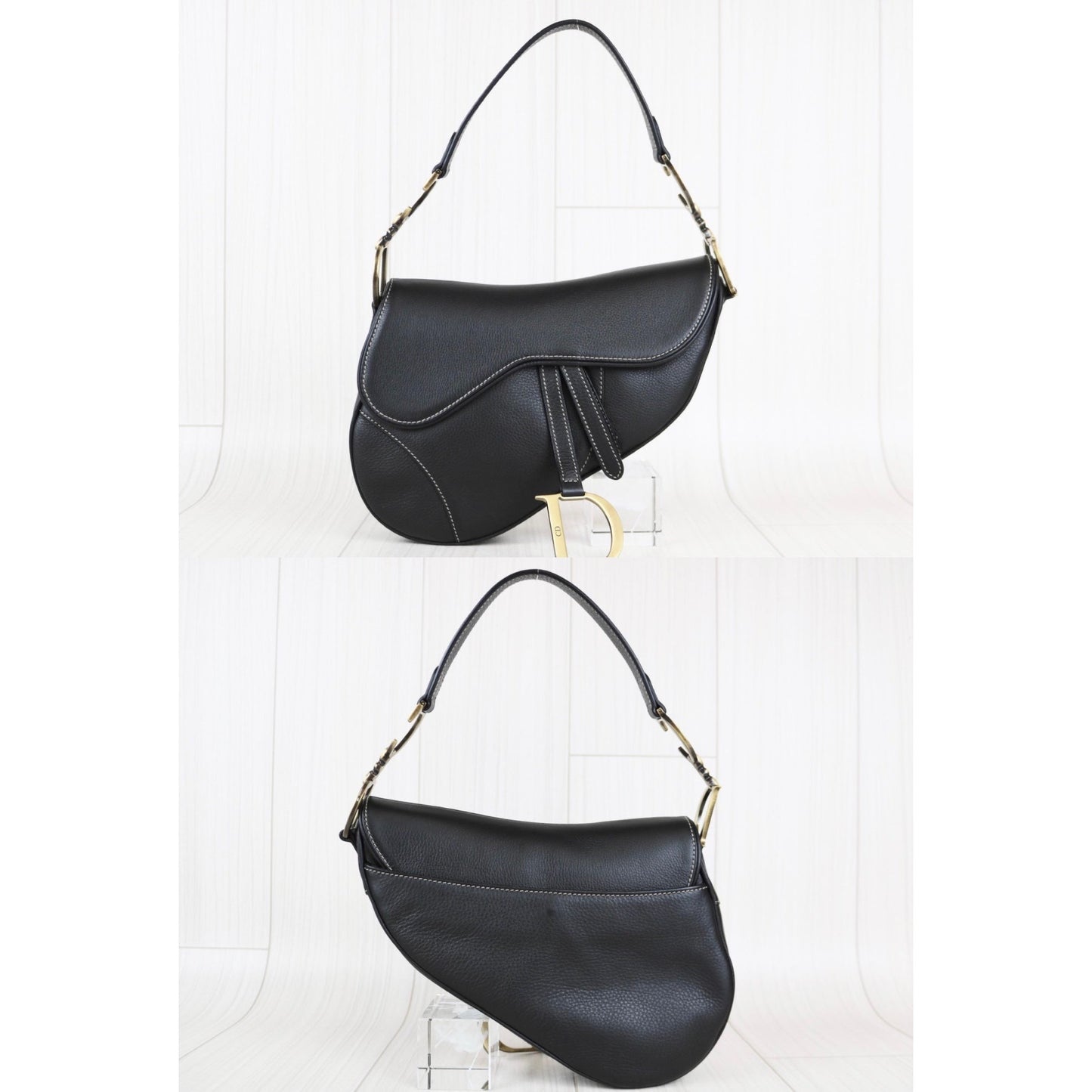 Rank A ｜ Dior Trotter Saddle Bag Black Shoulder Bag｜052804