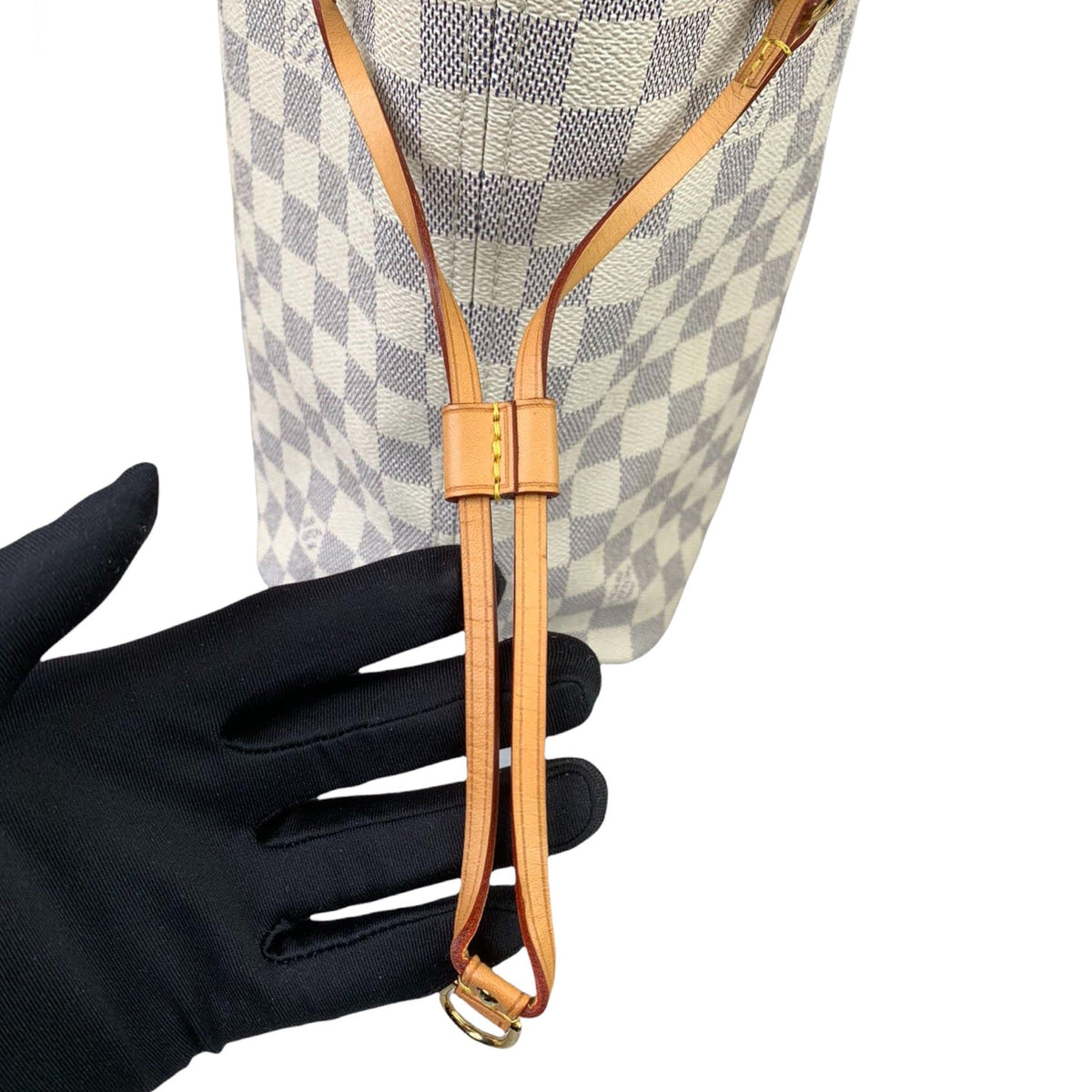 Louis-Vuitton Damier Azur Neverfull MM White GHW