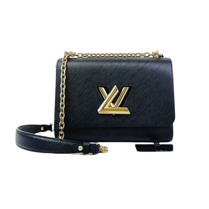 Louis-Vuitton Twist Epi Leather MM Black GHW