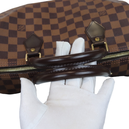 Louis-Vuitton Damier Ebene Speedy 30 Brown GHW