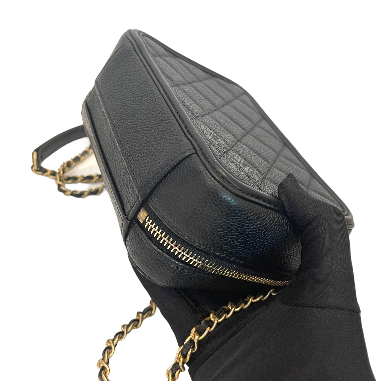 Filigree Vanity Case Caviar Small Black GHW