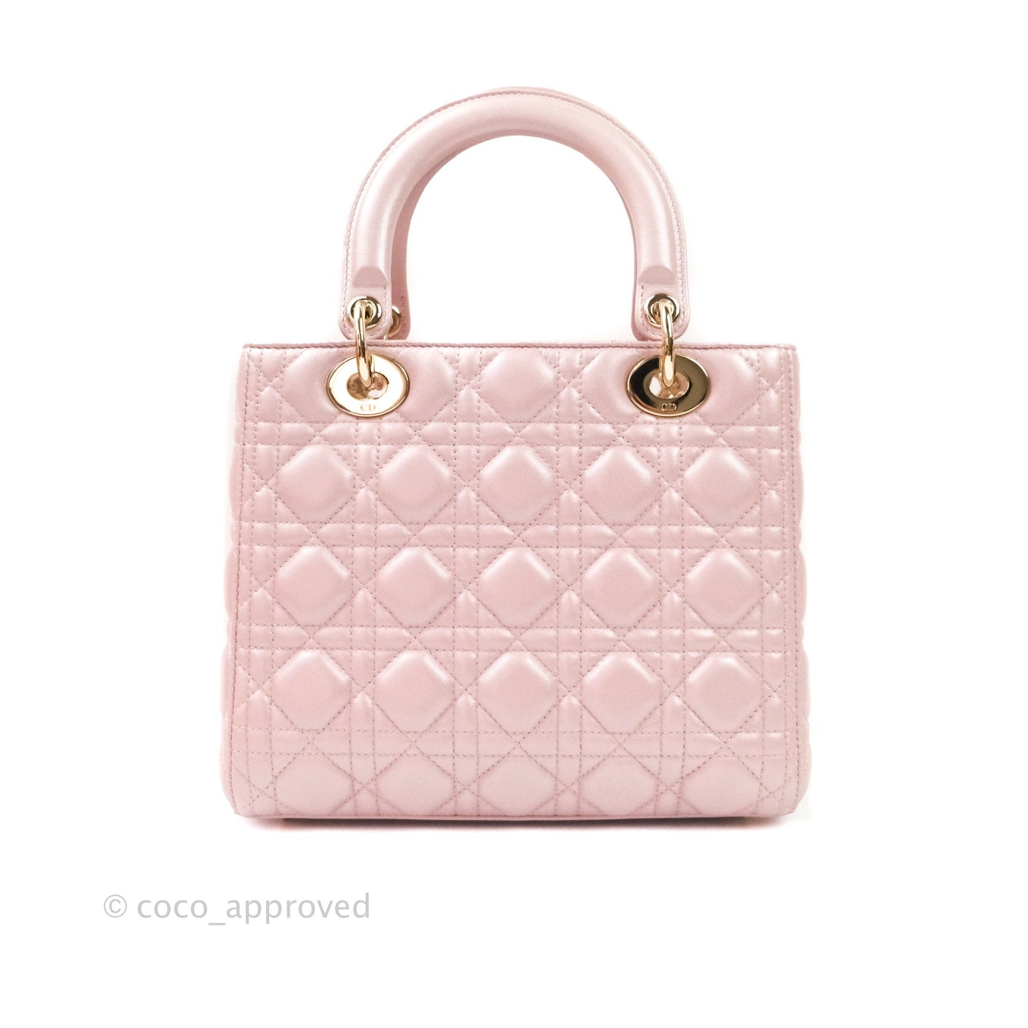 Christian Dior Medium Lady Dior Pink Lambskin Gold Hardware