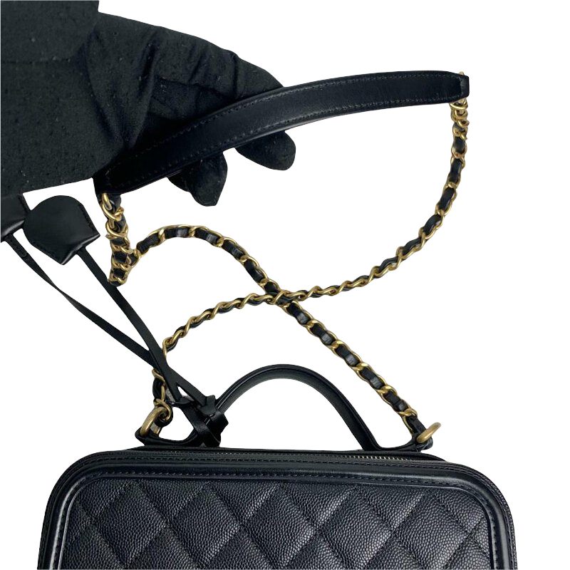 CC Filigree Medium Caviar Vanity Black GHW