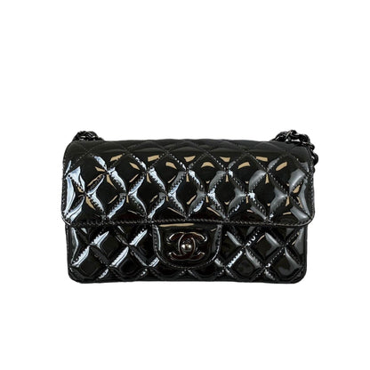 Classic Flap Mini Rectangle Patent Black BHW