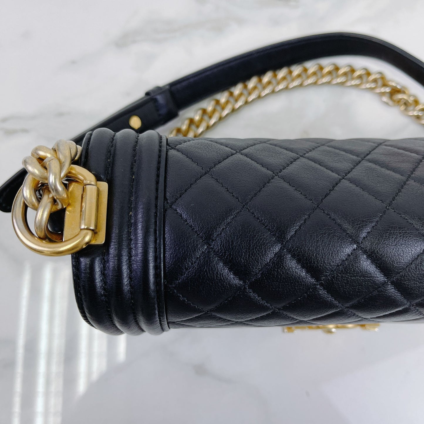 Boy Medium Calfskin Black GHW