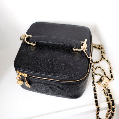 Chanel vintage coco cowhide mini wash bag