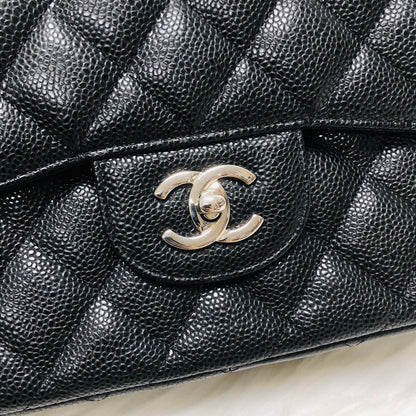 Classic Double Flap Jumbo Bag in Black Caviar with SHW