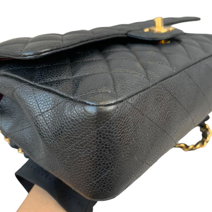 Medium Classic Flap Caviar Black GHW