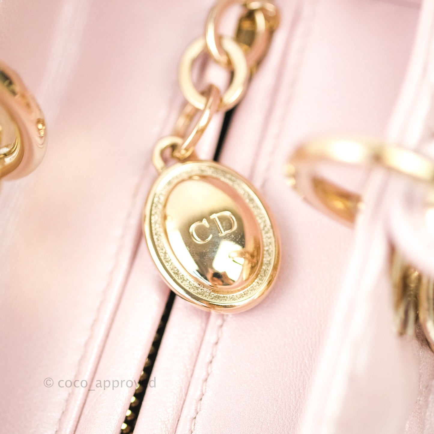 Christian Dior Medium Lady Dior Pink Lambskin Gold Hardware