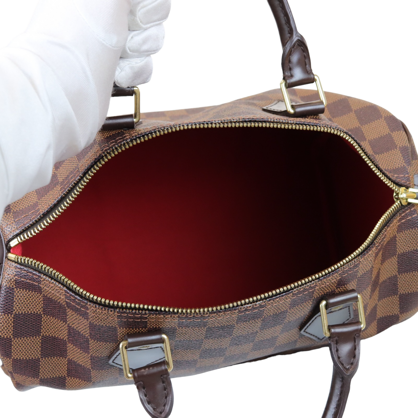 Louis-Vuitton Damier Ebene Speedy 30 Brown GHW