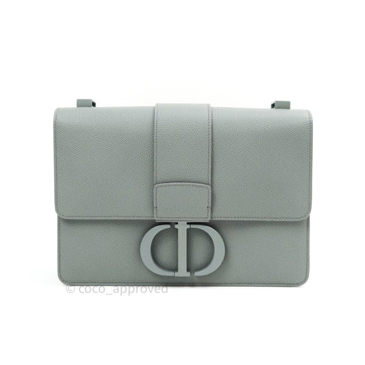 Christian Dior Grained Calfskin Montaigne Flap 30 Ultramatte Gray