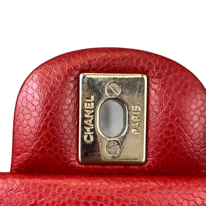 Classic Flap Caviar Medium Red SHW