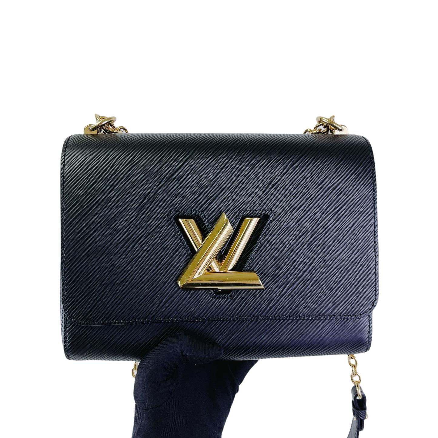 Louis-Vuitton Twist Epi Leather MM Black GHW
