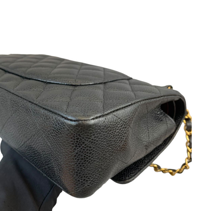 Medium Classic Flap Caviar Black GHW