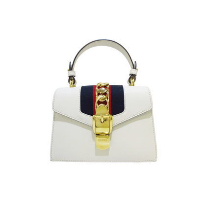 Gucci Sylvie Mini Leather White GHW