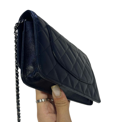 Classic Wallet on Chain Lambskin Black SHW